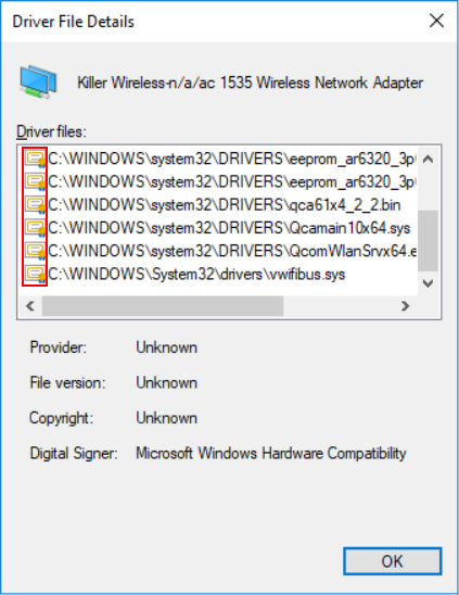 Wireless Network Adapter Driver Appears Signed