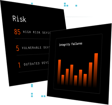 Risk stats and Integrity Failures bar graph