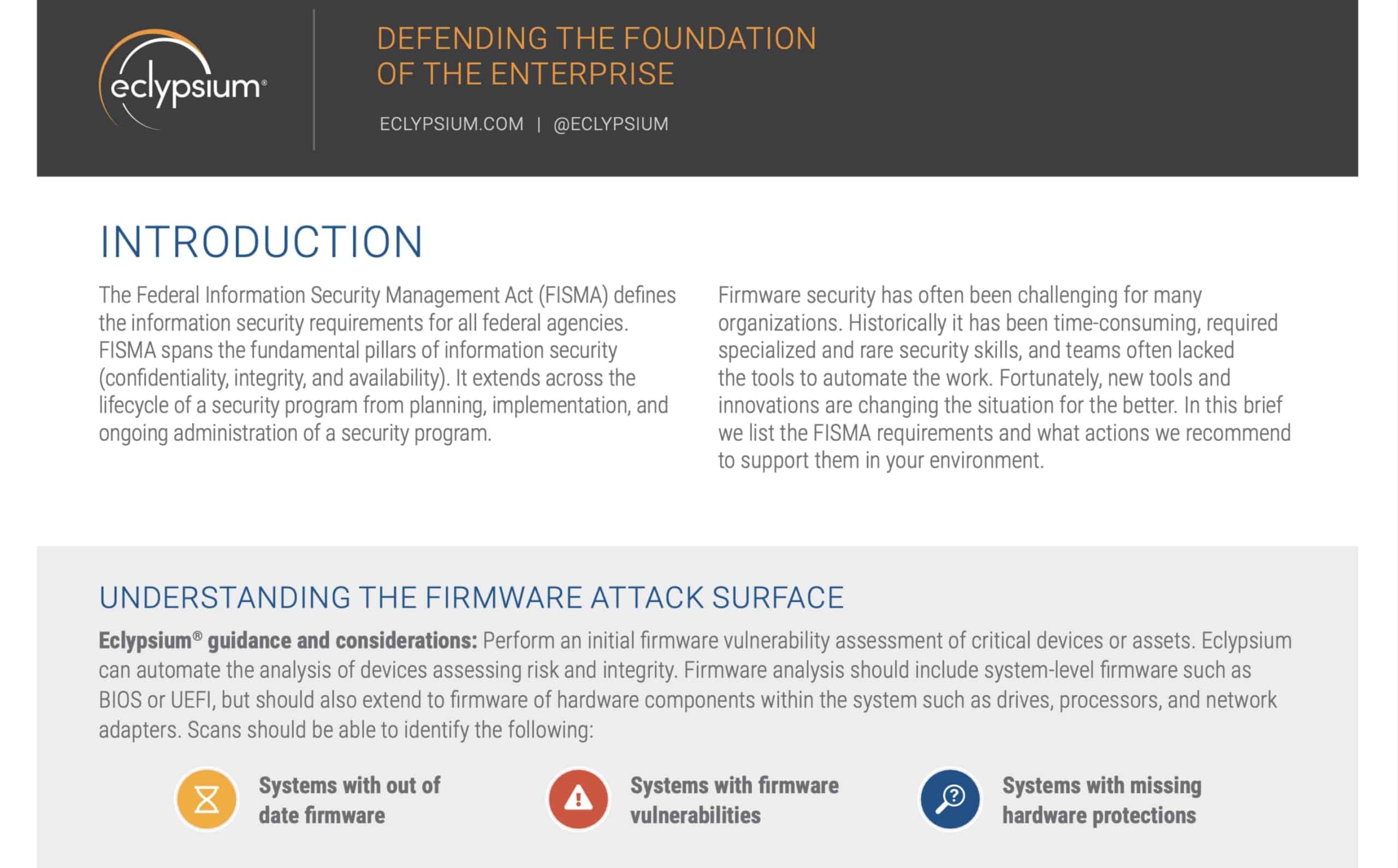 Eclypsium defending the foundation of the enterprise introduction