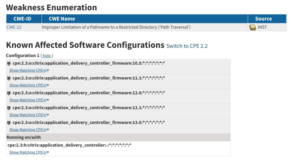 CVE Detail-Network Device Vulnerability